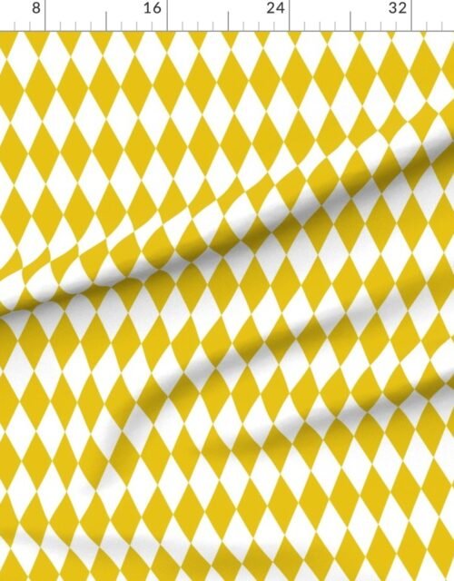 Fabric in Ornament Gold Bright Gold Christmas Harlequin Diamond Check 2 Inch