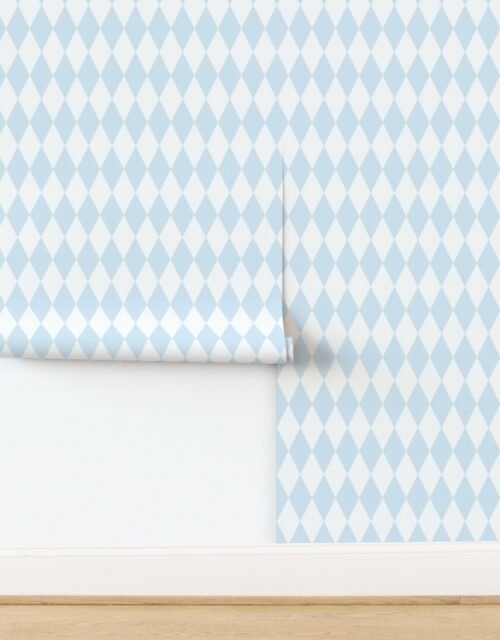 Ice Blue Frozen Christmas Harlequin Diamond Check 2 Inch Wallpaper