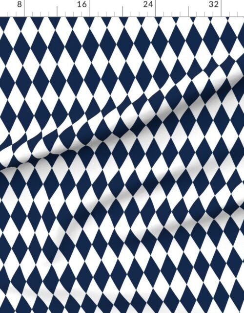 Fabric in Frosted Midnight Blue Deep Winter Christmas Harlequin Diamond Check 2 Inch