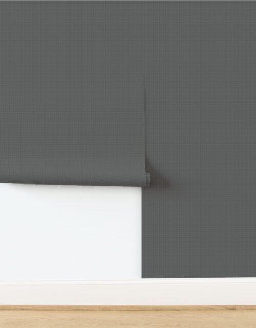 Micro Grid Line Pattern with White Lines on Charcoal Gray Wallpaper