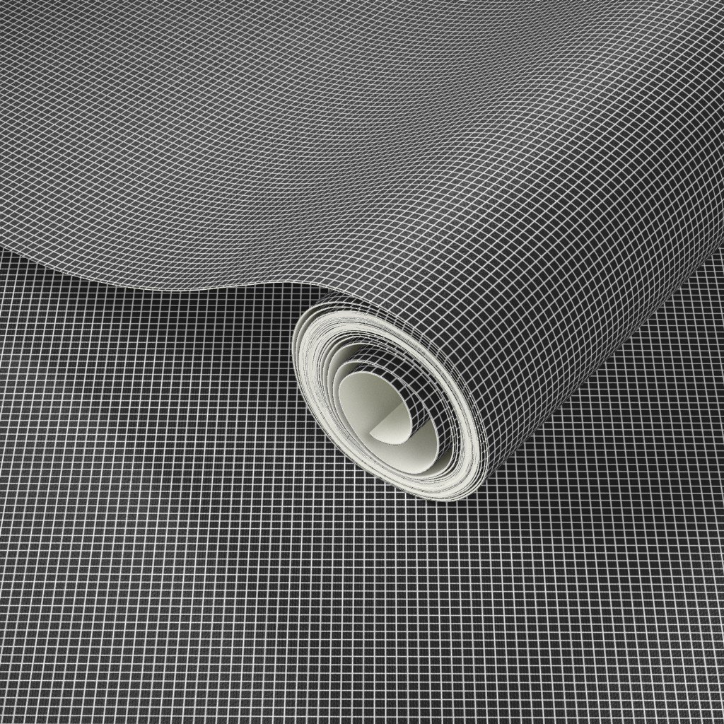 Micro Grid Line Pattern with White Lines on Charcoal Gray Wallpaper Micro Grid Line Pattern with White Lines on Charcoal Gray Wallpaper - Image 3