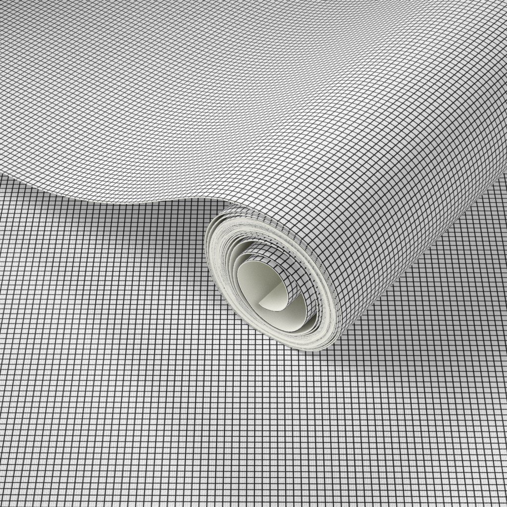 Micro Grid Line Pattern with Soft Black Lines on White Wallpaper Micro Grid Line Pattern with Soft Black Lines on White Wallpaper - Image 3