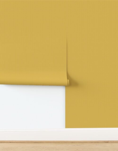 Micro Grid Line Pattern with White Lines on Mustard Yellow Wallpaper