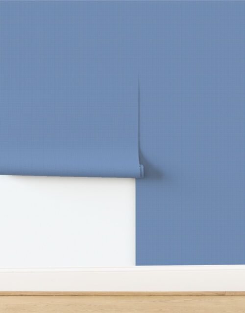 Micro Grid Line Pattern with White Lines on Denim Blue Wallpaper