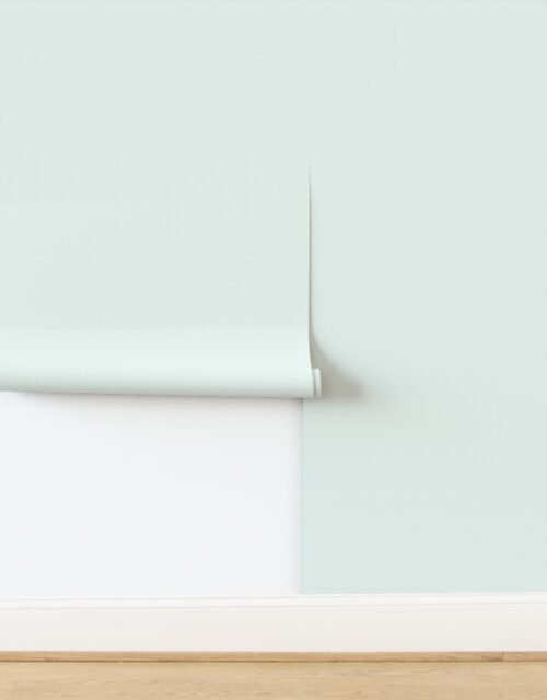 Micro Grid Line Pattern with Seafoam Green Lines on White Wallpaper