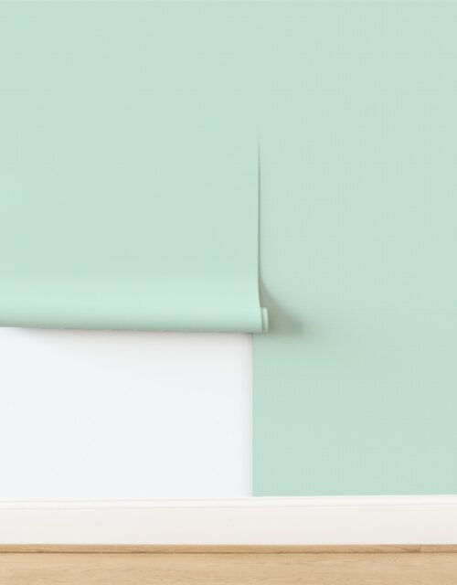 Micro Grid Line Pattern with White Lines on Seafoam Green Wallpaper