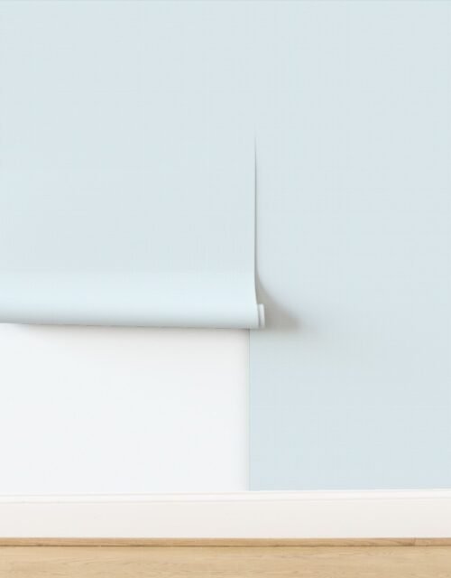 Micro Grid Line Pattern with Sky Blue Lines on White Wallpaper