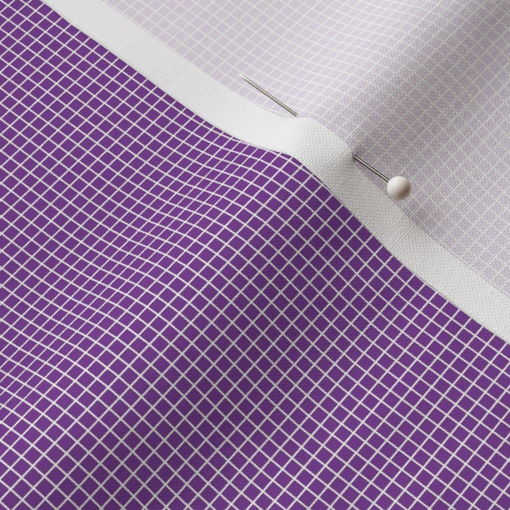 Fabric in Micro Grid Line Pattern with White Lines on Soft Plum Fabric in Micro Grid Line Pattern with White Lines on Soft Plum - Image 3