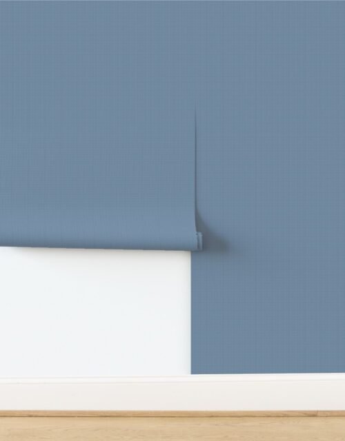 Micro Grid Line Pattern with White Lines on Slate Blue Wallpaper