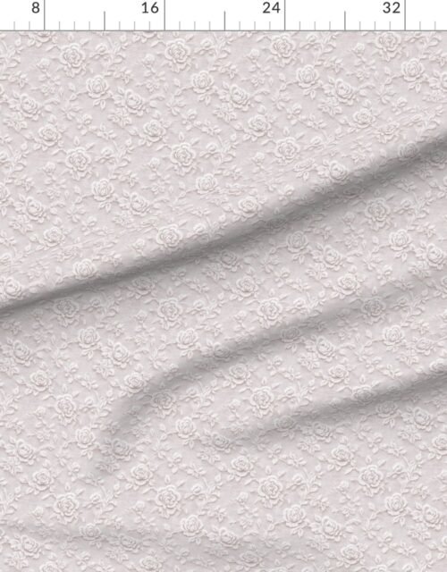 Fabric in Vintage Lace Rose Floral Pattern in Warm Linen