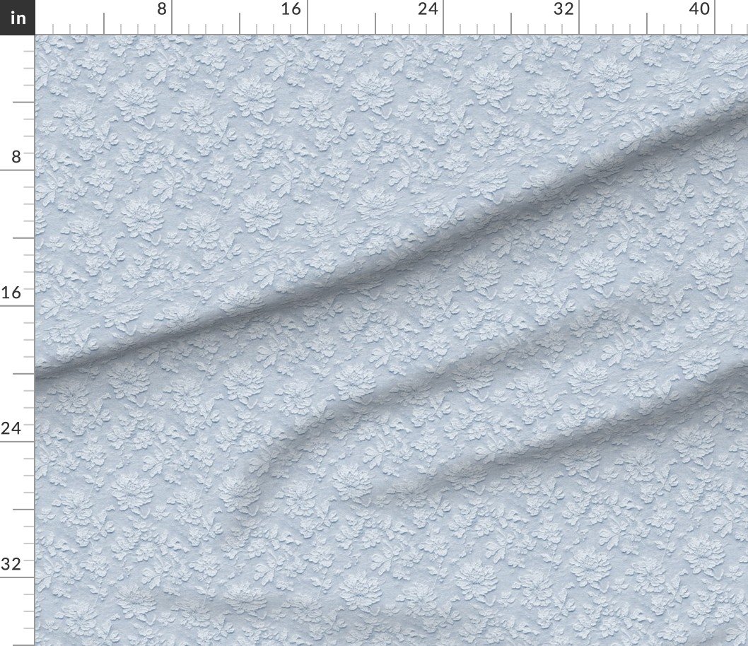 Fabric in Chantilly Lace Floral Pattern in Dusty Blue Fabric in Chantilly Lace Floral Pattern in Dusty Blue