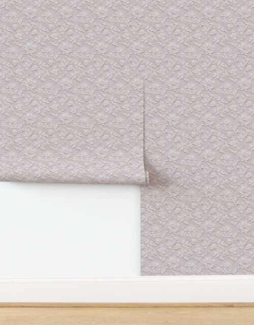Chantilly Lace Floral Pattern in Warm Linen Wallpaper