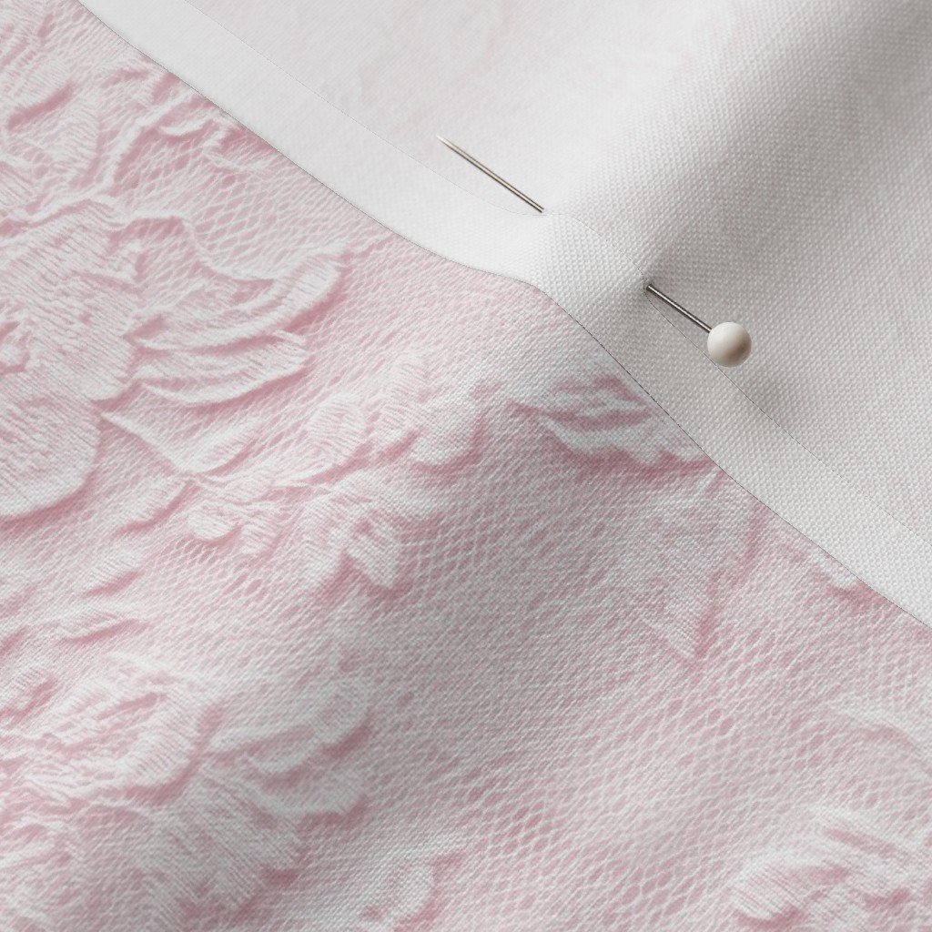 Fabric in Venise Guipure Lace Floral Pattern in Blush Pink Fabric in Venise Guipure Lace Floral Pattern in Blush Pink - Image 3