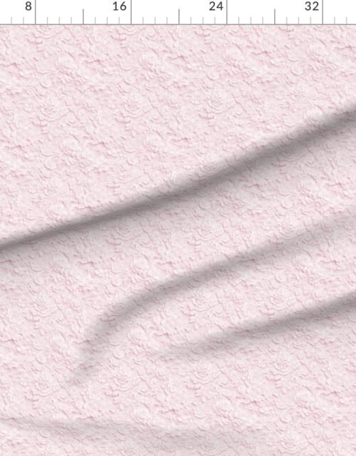 Fabric in Alencon Lace Floral Pattern in Blush Pink