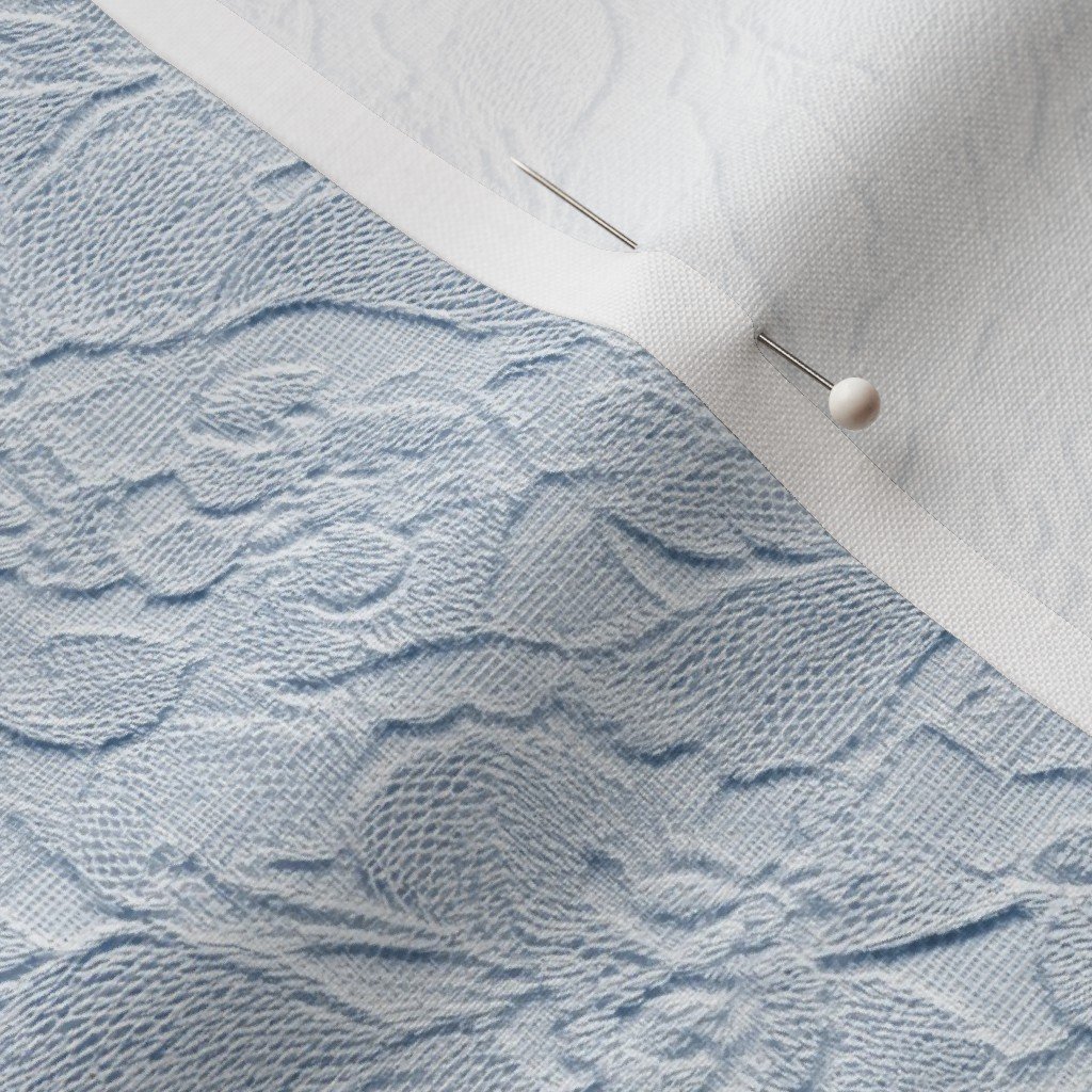 Fabric in Jacquard Lace Floral Pattern in Dusty Blue Fabric in Jacquard Lace Floral Pattern in Dusty Blue - Image 3