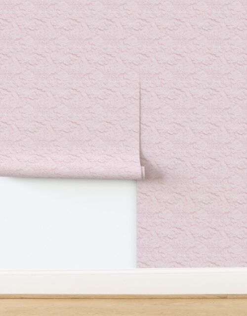 Brocade Lace Floral Pattern in Blush Pink Wallpaper