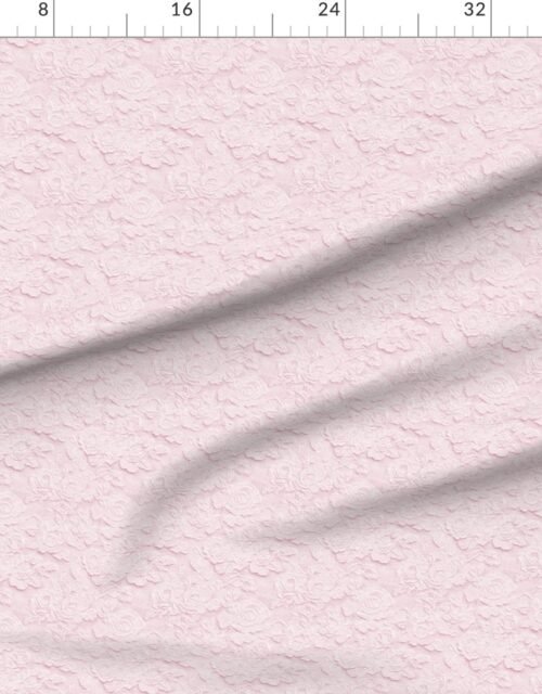 Fabric in Brocade Lace Floral Pattern in Blush Pink