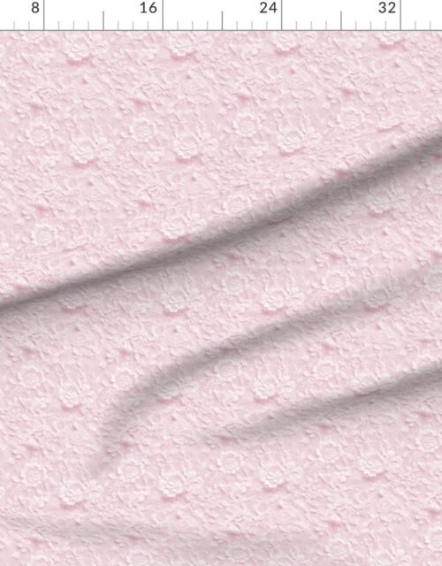 Fabric in Eyelet Lace Floral Pattern in Blush Pink