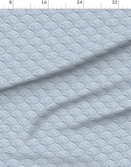 Fabric in Scalloped Lace Floral Pattern in Dusty Blue