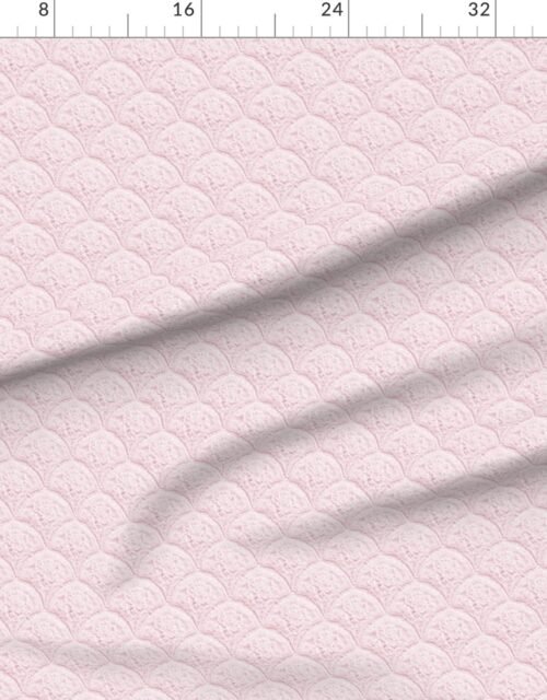 Fabric in Scalloped Lace Floral Pattern in Blush Pink