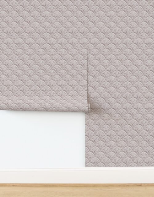 Scalloped Lace Floral Pattern in Warm Linen Wallpaper