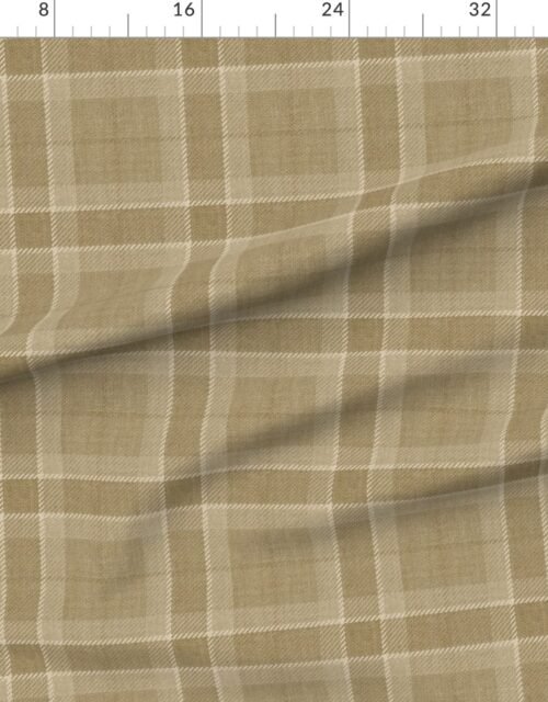 Fabric in Warm Sand and Soft Taupe Wool Texture Tartan Plaid