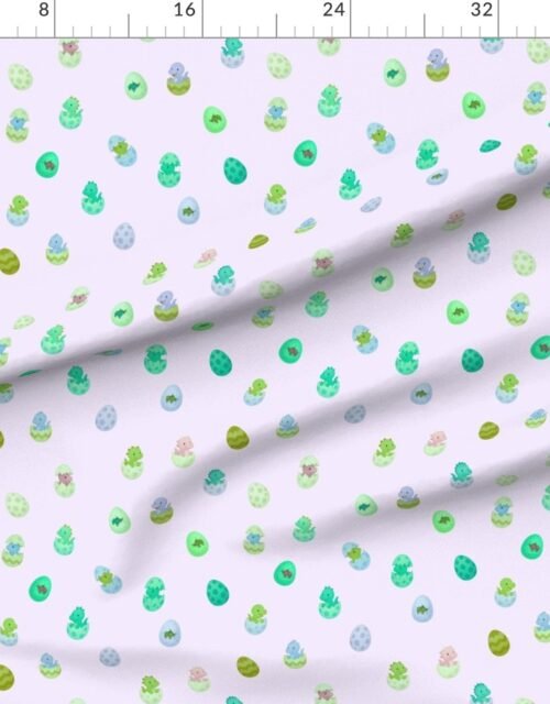 Fabric in Easter Dino Eggs Watercolor Pattern on Soft Lavender