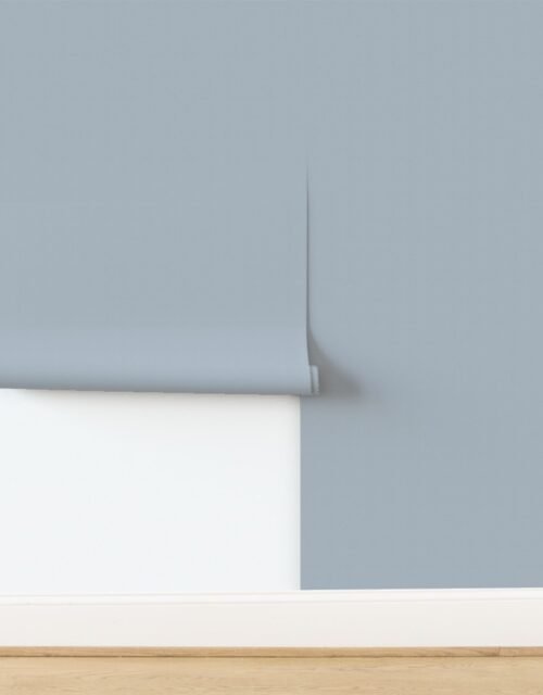 Micro White and Dusty Denim Shepherds Check Antique Vintage Pattern Wallpaper