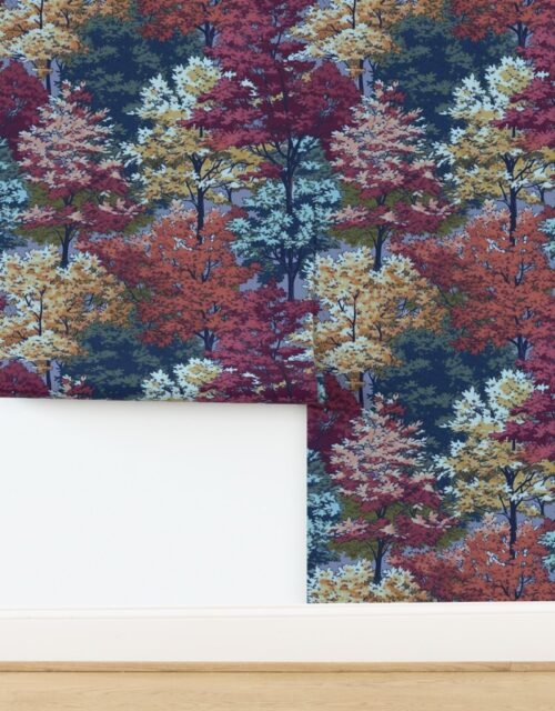 New England Endless Forest Fall Trees - Classic Autumn Wallpaper