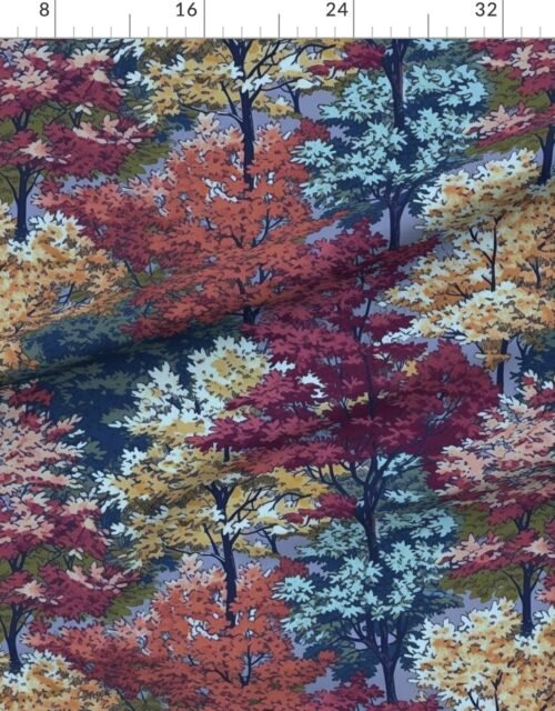 Fabric in New England Endless Forest Fall Trees - Classic Autumn