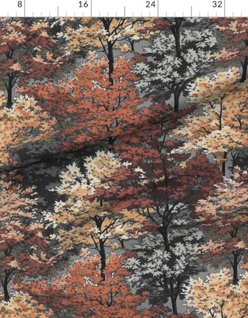 Fabric in New England Endless Forest Fall Trees - Muted Autumn Tones