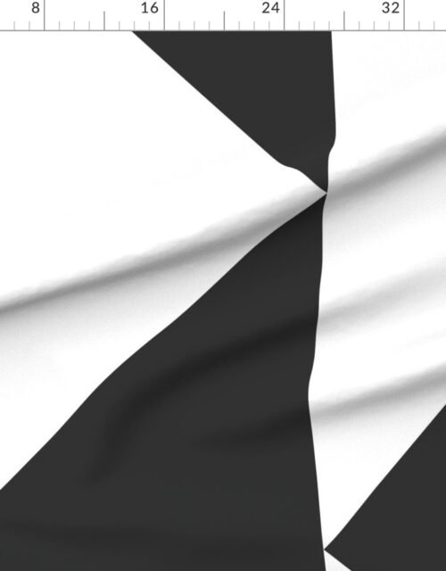 Fabric in Bold Charcoal and Soft White Oversized Geometric Triangle