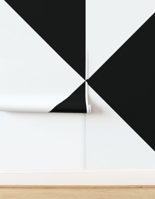Bold Black and White Oversized Geometric Diamond Wallpaper