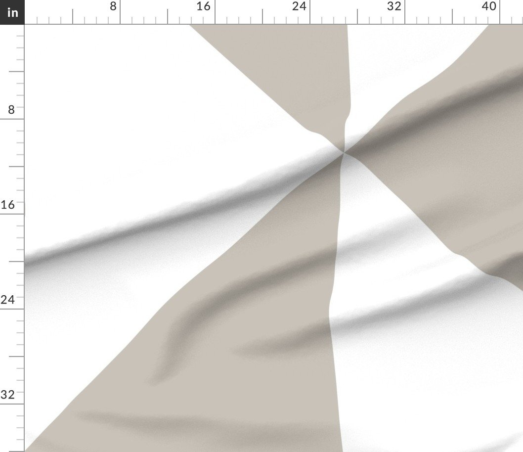 Fabric in Bold Greige and White Oversized Geometric Diamond Wallpaper Fabric in Bold Greige and White Oversized Geometric Diamond Wallpaper