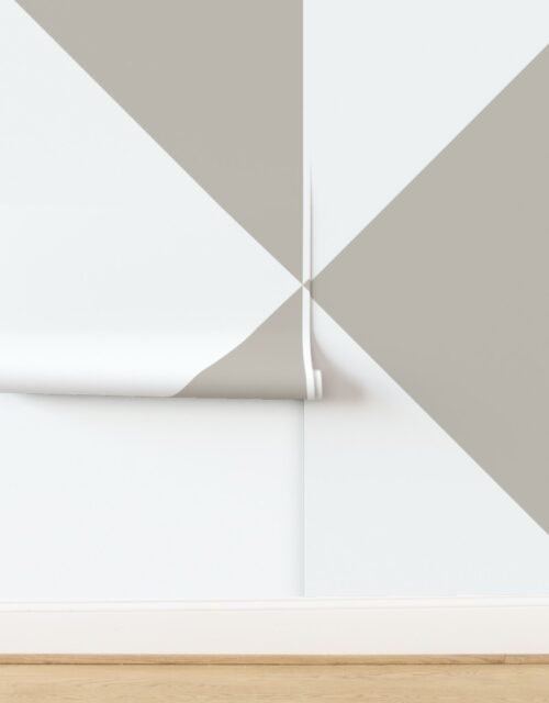Bold Greige and White Oversized Geometric Diamond Wallpaper Wallpaper