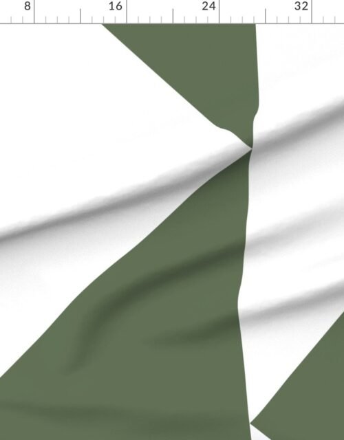Fabric in Bold Olive and White Oversized Geometric Triangle