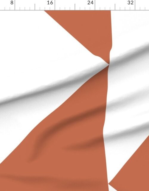Fabric in Bold Terracotta and White Oversized Geometric Triangle