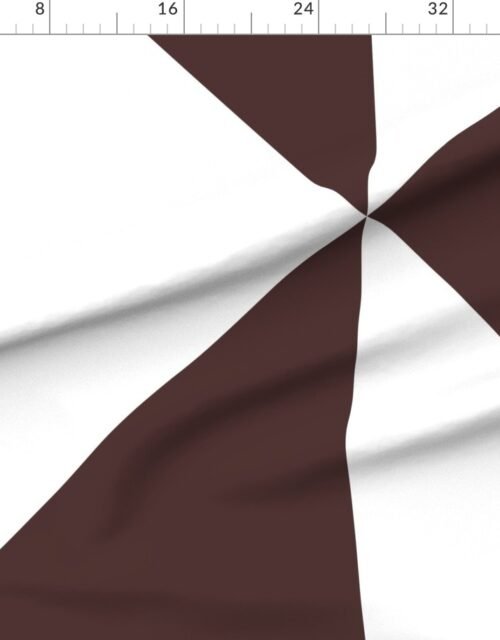 Fabric in Bold Chocolate Brown and White Oversized Geometric Diamond