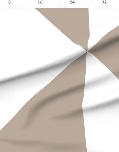 Fabric in Bold Warm Taupe and White Oversized Geometric Diamond