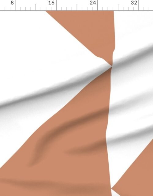 Fabric in Bold Soft Clay and White Oversized Geometric Triangle