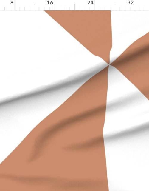 Fabric in Bold Soft Clay and White Oversized Geometric Diamond