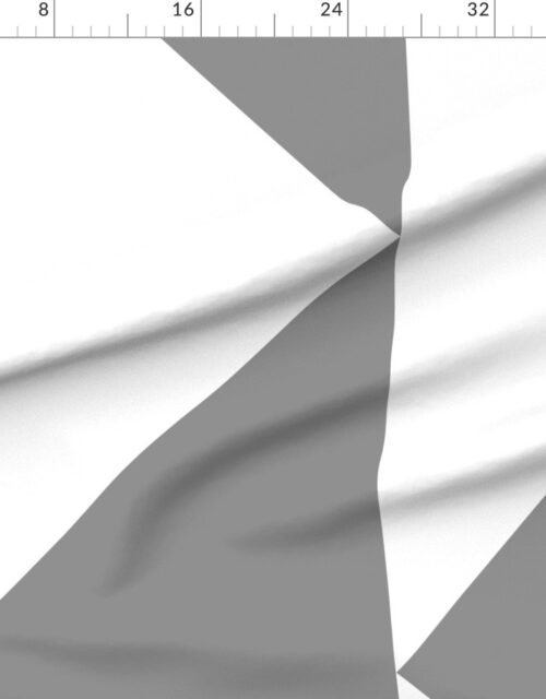 Fabric in Bold Mid Gray and White Oversized Geometric Triangle