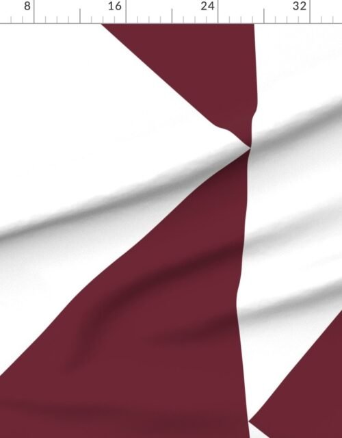 Fabric in Bold Deep Burgundy and White Oversized Geometric Triangle