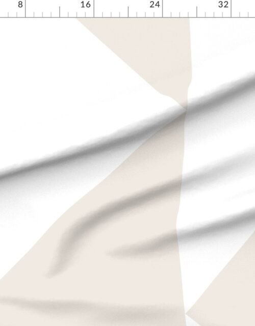 Fabric in Bold Bone White and White Oversized Geometric Triangle