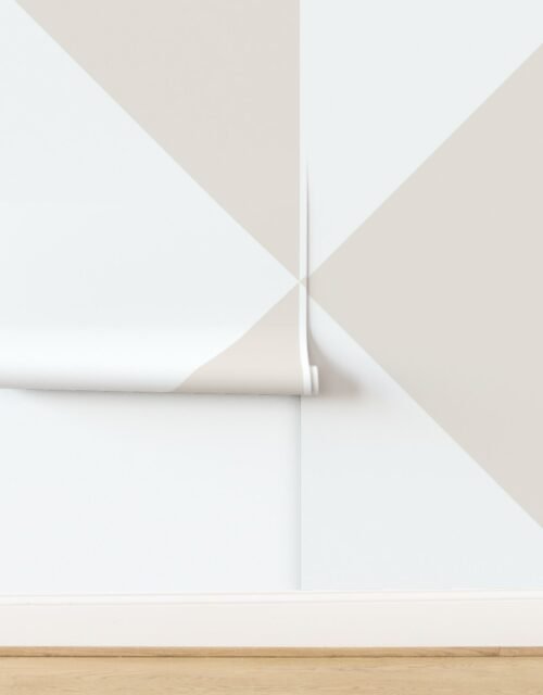 Bold Bone White and White Oversized Geometric Diamond Wallpaper