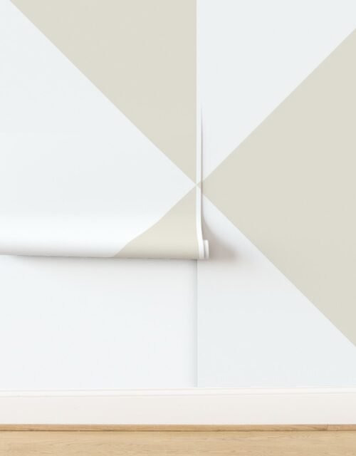 Bold Linen and White Oversized Geometric Diamond Wallpaper