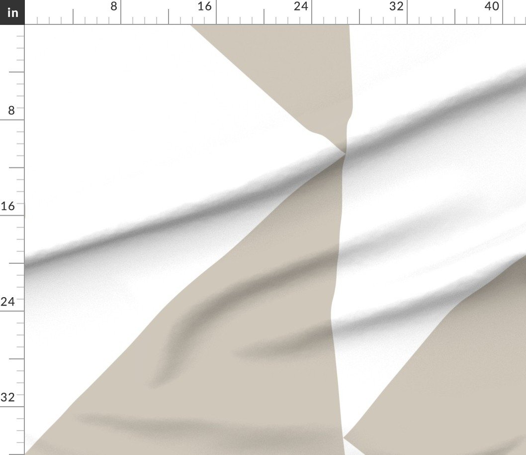 Fabric in Bold Mushroom and White Oversized Geometric Triangle Fabric in Bold Mushroom and White Oversized Geometric Triangle