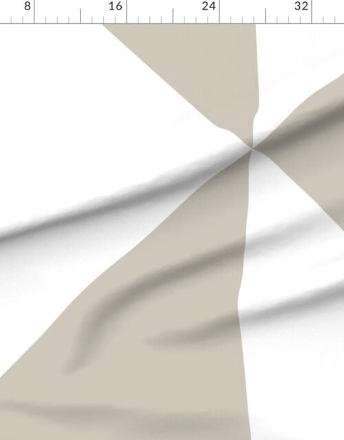 Fabric in Bold Mushroom and White Oversized Geometric Diamond