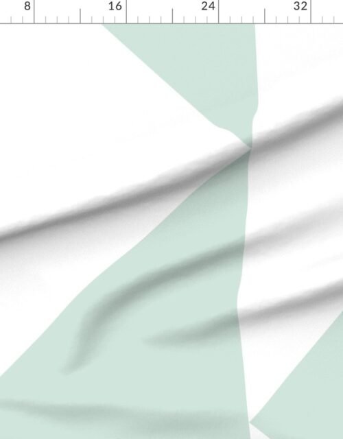Fabric in Bold Pale Mint and White Oversized Geometric Triangle