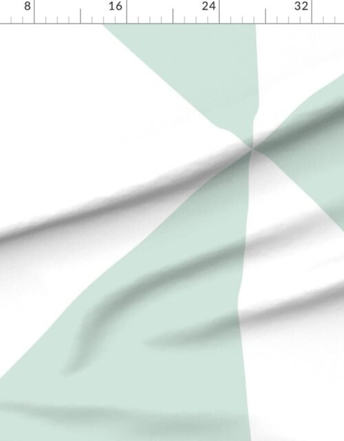 Fabric in Bold Pale Mint and White Oversized Geometric Diamond